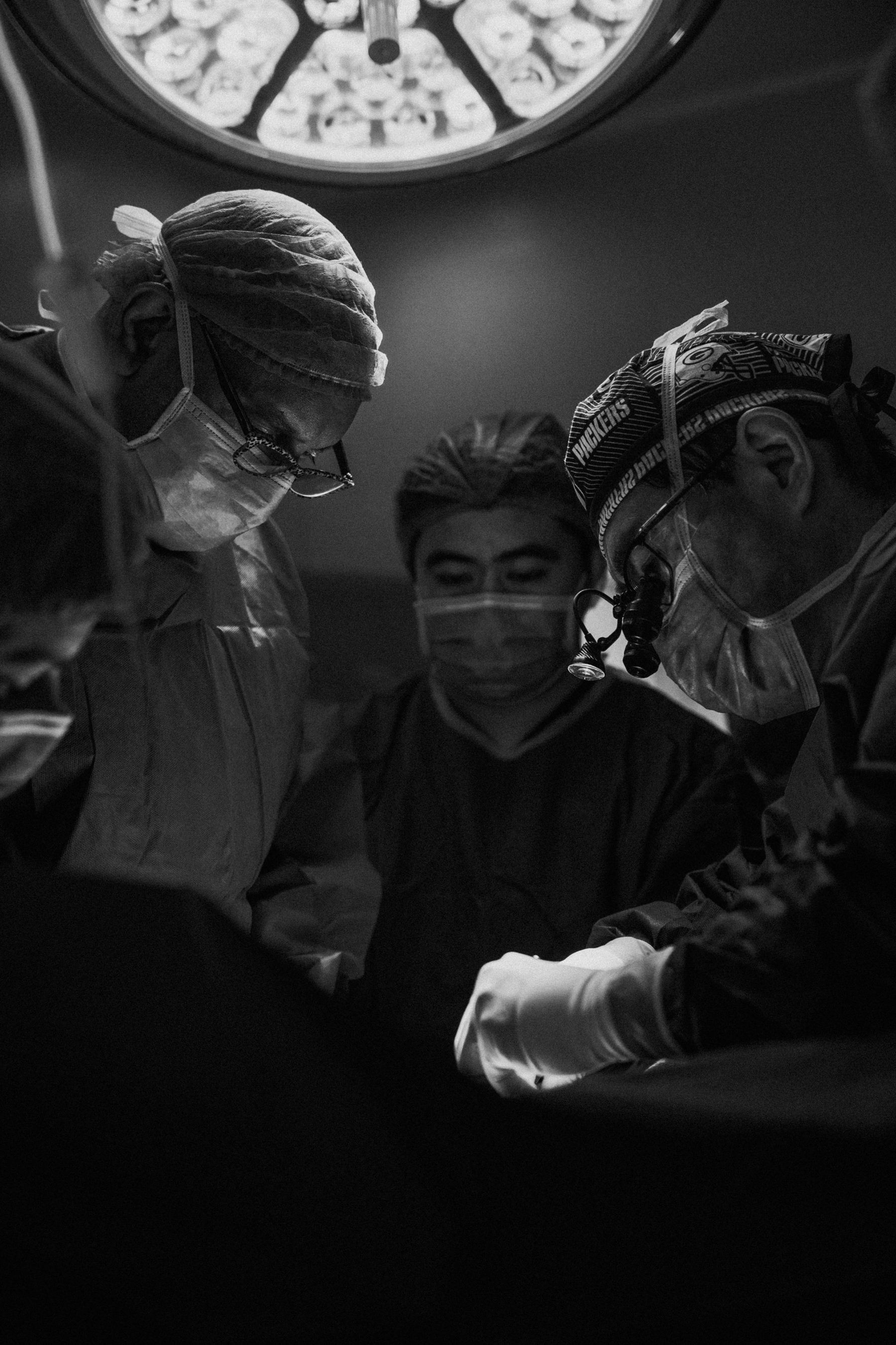 A surgical team at work in an operating room